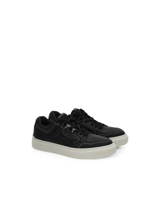 Ferragamo Black Gancini Sneakers for men
