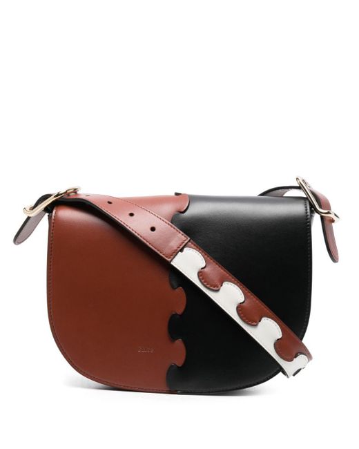 Chloé Brown Two-tone Leather Crossbody Bag