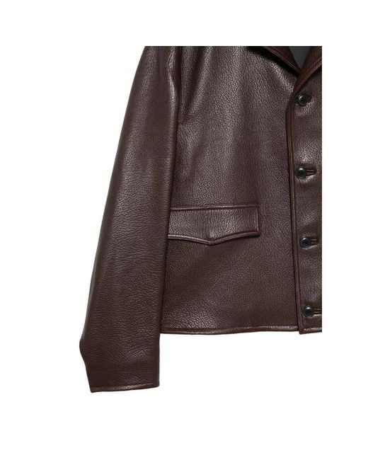 TONYWACK Brown Notched-Lapel Flap-Pockets Jacket for men