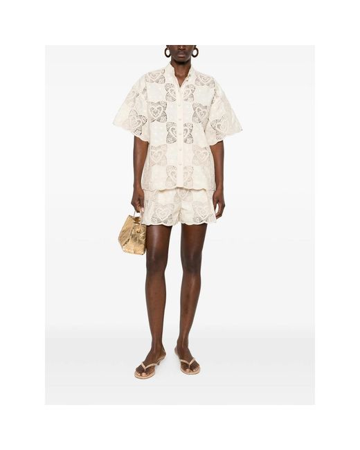 Zimmermann Natural Wanderlust Scalloped Shirt