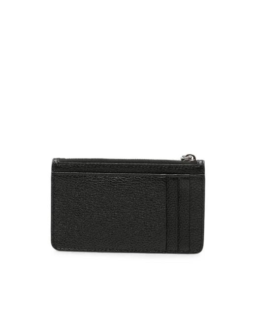 Prada Black Logo-Plaque Leather Cardholder for men