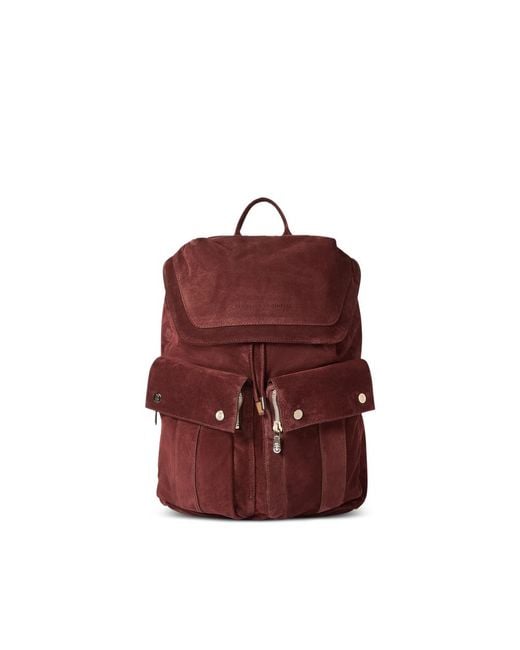 Brunello Cucinelli Red Suede Leisure Backpack for men