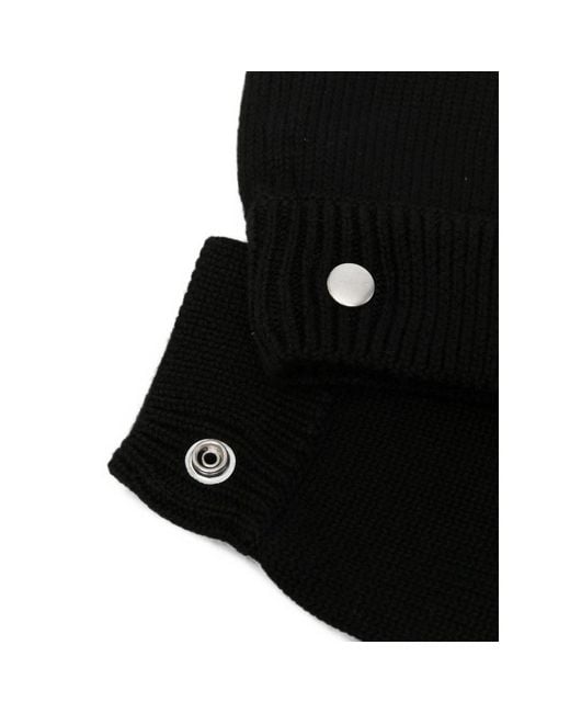 Rick Owens Black Fingerless Press-Stud Gloves for men