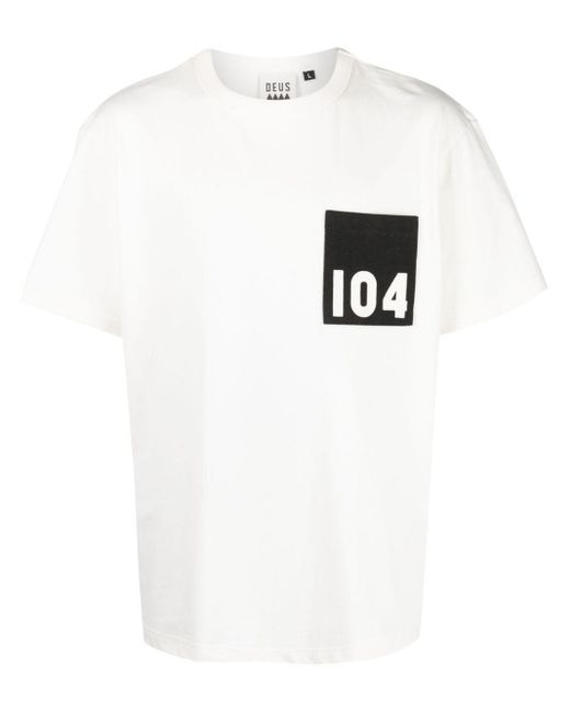 Deus Ex Machina White Graphic-Print Cotton Blend T-Shirt for men
