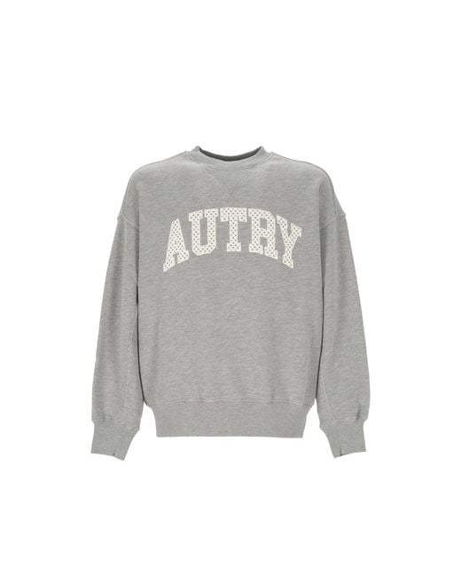 Autry Gray Logo Crew-Neck Sweatshirt for men
