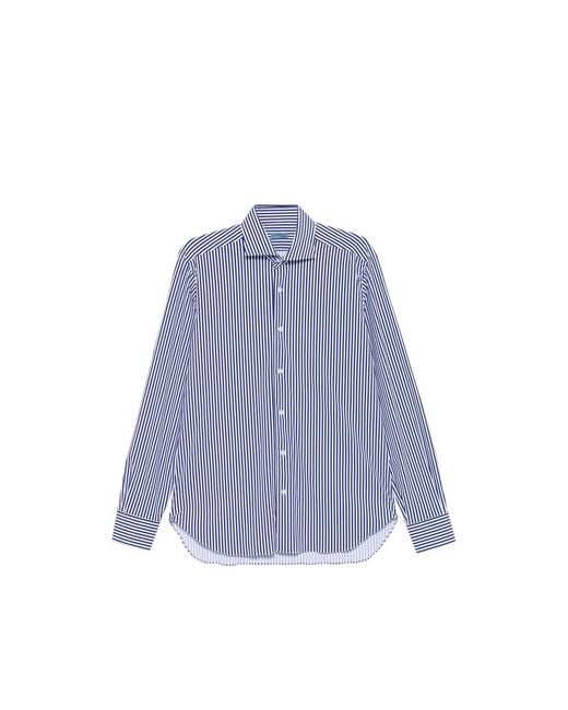 Barba Napoli Blue Striped Long-Sleeve Shirt for men