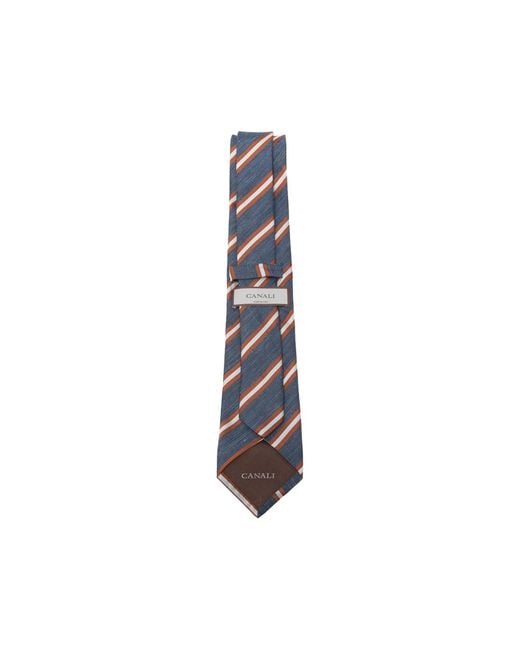 Canali Blue Tie Silk-Linen for men