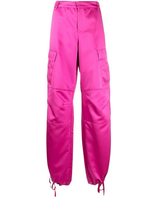 ANDAMANE Pink High-Waisted Cargo Trousers