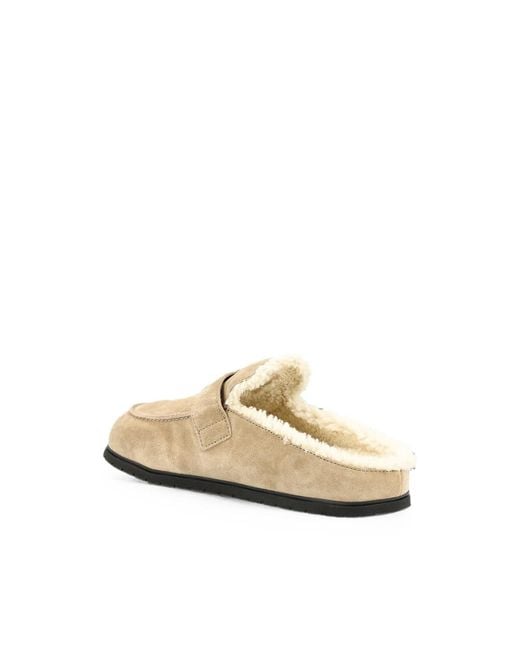 Prada Natural Suede Mules