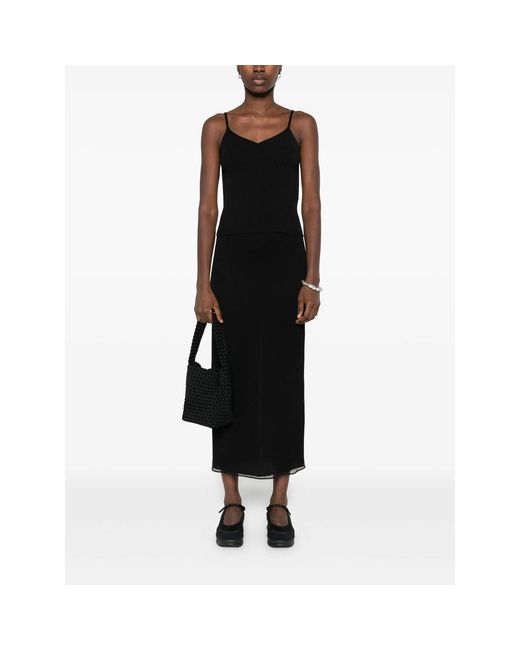 CFCL Black Ribbed V-Neck Top
