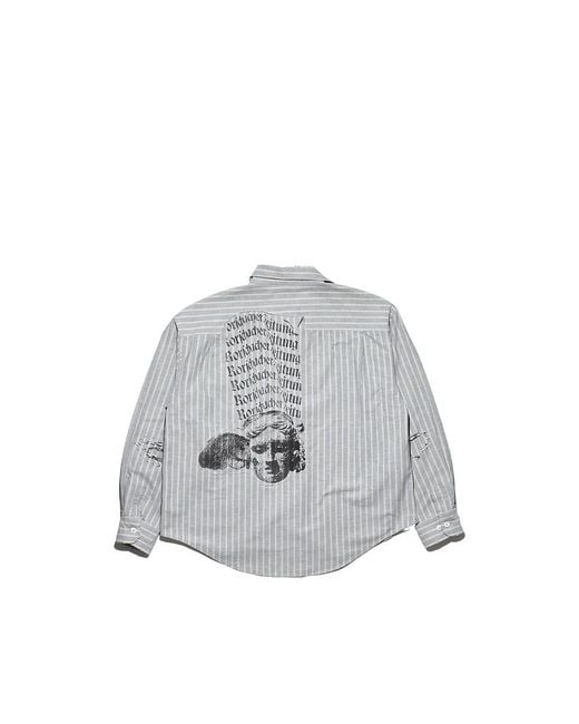 Enfants Riches Deprimes Gray Graphic-Print Striped Shirt for men