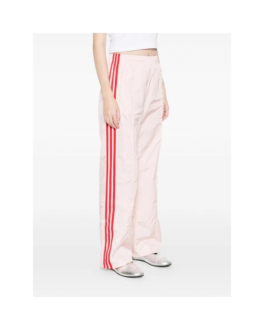 Adidas Pink Logo-Embroidered Track Pants
