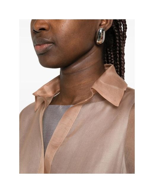 Mazzarelli Pink Organza Sheer Shirt