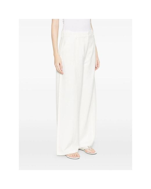 Calvin Klein White Wide-Leg Trousers