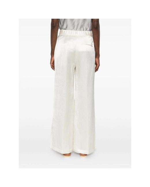 Panicale White Flat-Front Trousers