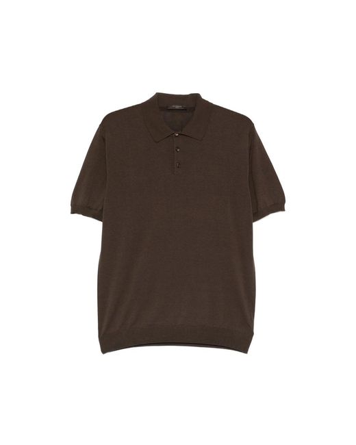 Zanone Brown Buttoned Polo Shirt for men