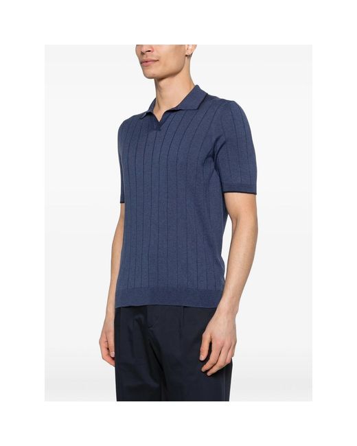 Fileria Blue Vertical-Stripe Short-Sleeve T-Shirt for men