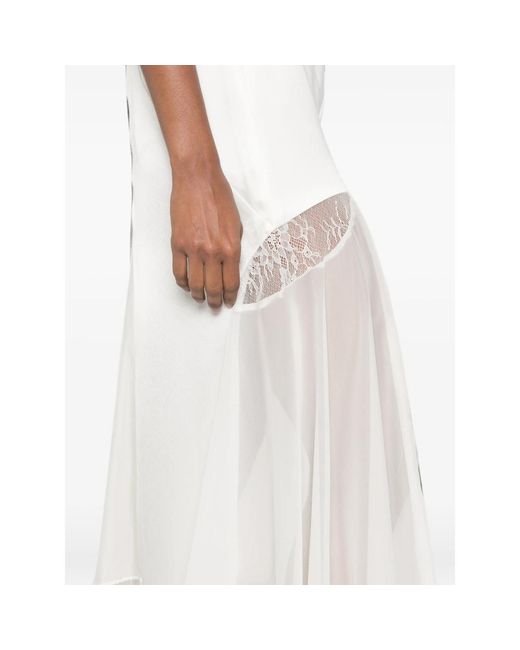 Sir White Ingrid Lace-Trim Midi Dress