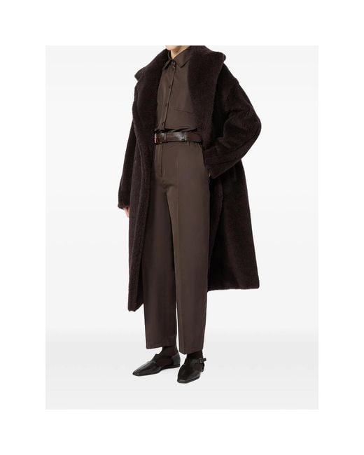 Max Mara Black Teddy Double-Breasted Coat