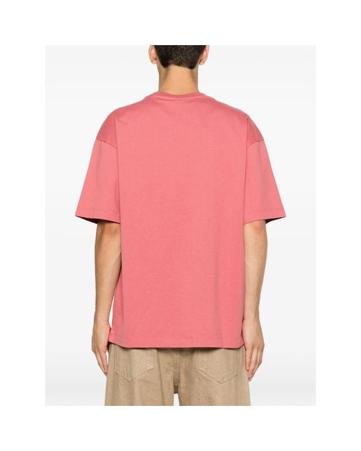 Drole de Monsieur Pink Graphic-Print T-Shirt for men
