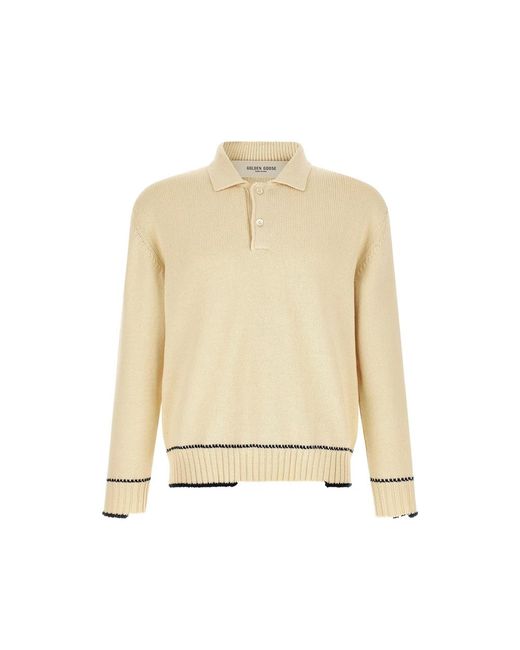 Golden Goose Deluxe Brand Natural Logo-Print Rindley Sweater for men