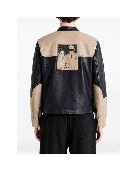 Enfants Riches Deprimes Black Nurse Ii Panelled Leather Jacket for men