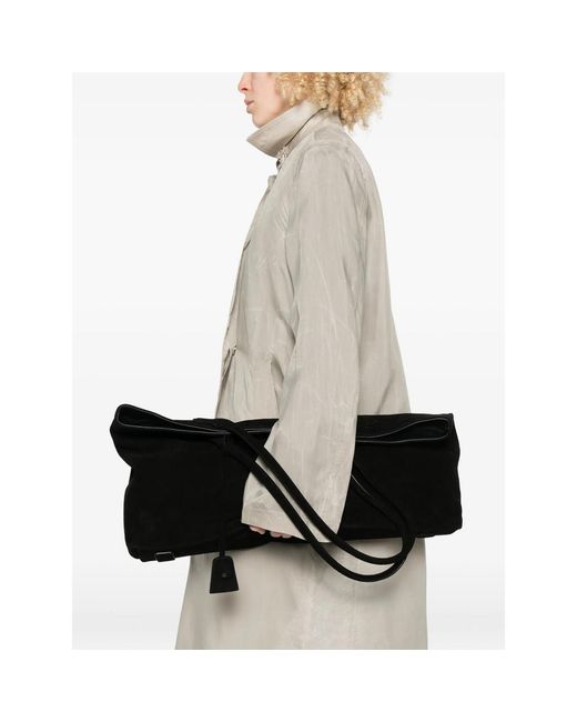 Low Classic Black Haricot Suede Shoulder Bag