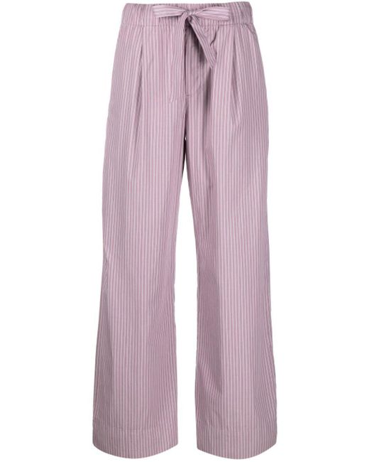 Tekla Purple Straight-Leg Cotton Pajama Trousers