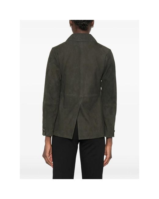Vince Green Button-Up Suede Jacket