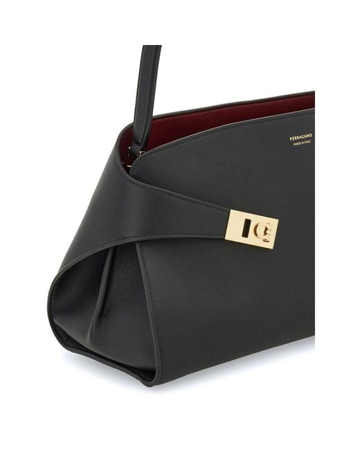 Ferragamo Black Small Hug Soft Shoulder Bag