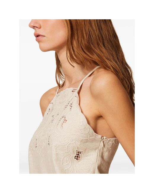 Twinset Natural Embroidered Blouse
