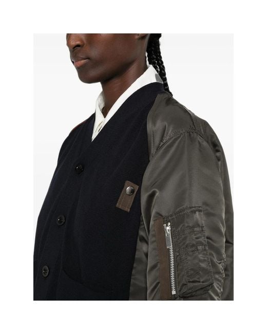Sacai Black Long-Sleeve Cardigan