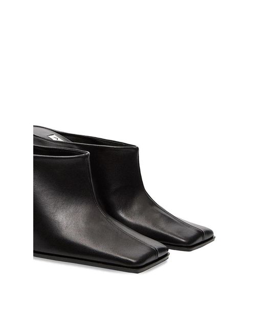 Alaïa Black Square-Toe Mules