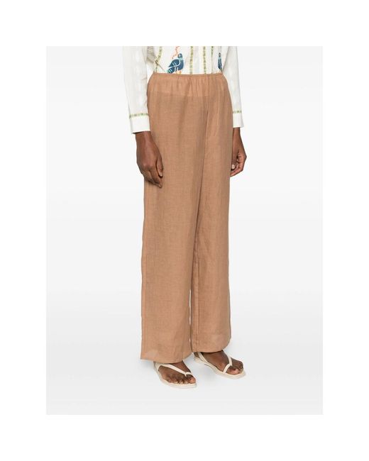 Baserange Brown Elasticated-Waistban Trousers
