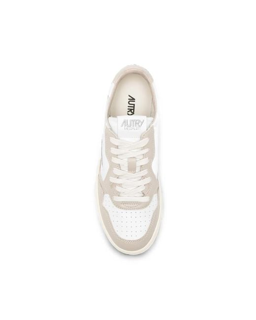 Autry White Medalist Panelled Leather Sneakers for men