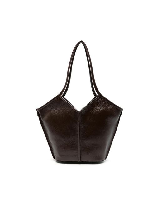 Hereu Black Calella Leather Tote Bag