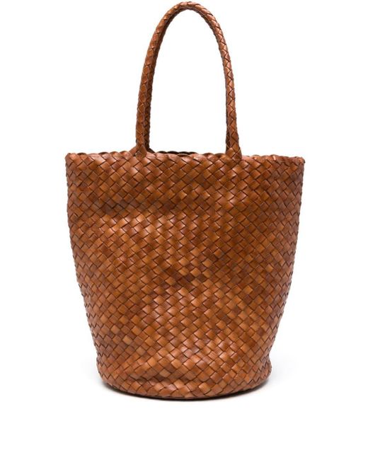 Dragon Diffusion Brown Jacky Bucket Woven Leather Bag