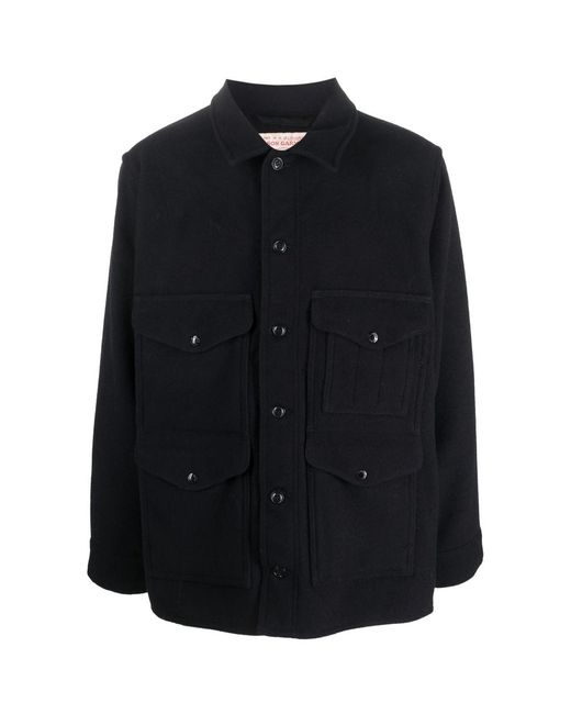 Filson Black Flap-Pockets Wool Shirt Jacket for men