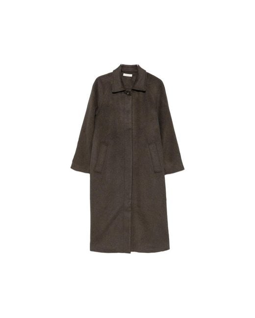 JC Sophie Brown Single Breasted Coat Wool Blend Outer