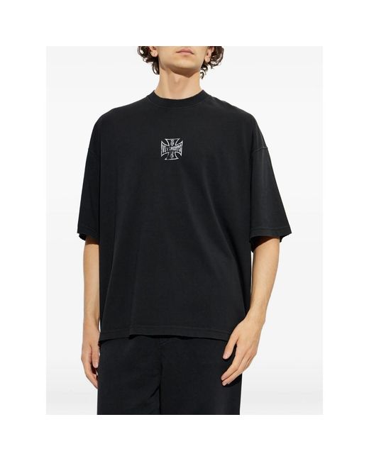 Vetements Black Logo-Print T-Shirt for men