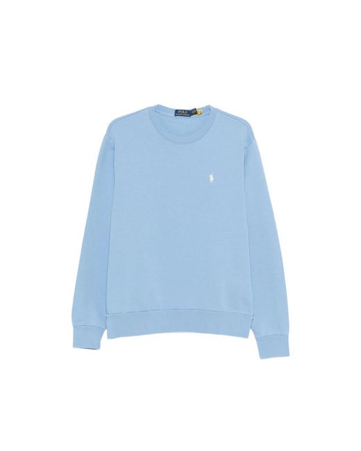Ralph Lauren Blue Logo-Detail Crew-Neck Sweatshirt for men