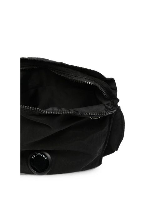 C P Company Black Belt Bags for men
