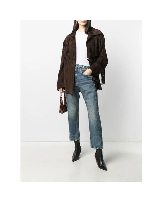 R13 Blue Crossover High-Rise Jeans