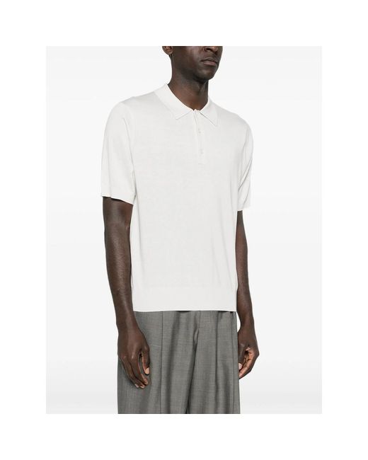 Studio Nicholson White Arieta Buttoned Polo Shirt for men