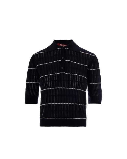 Max Mara Black Silk And Wool Yarn Jumper