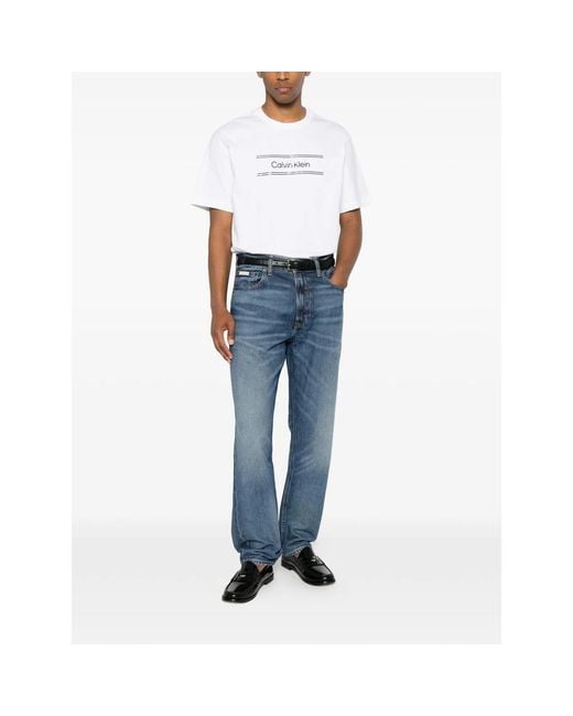 Calvin Klein White T-Shirt Logo Print for men