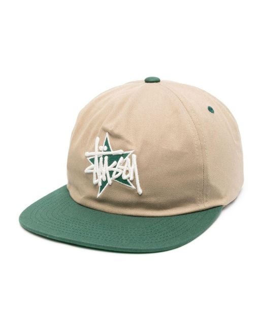 Stussy Green Embroidered-Logo Cap for men