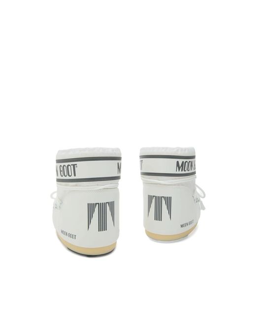 Moonboot White Icon Logo-Print Padded Boots for men