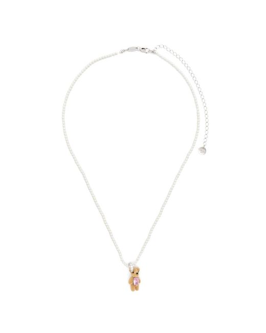 YVMIN Metallic Mini Flocked Bear Necklace