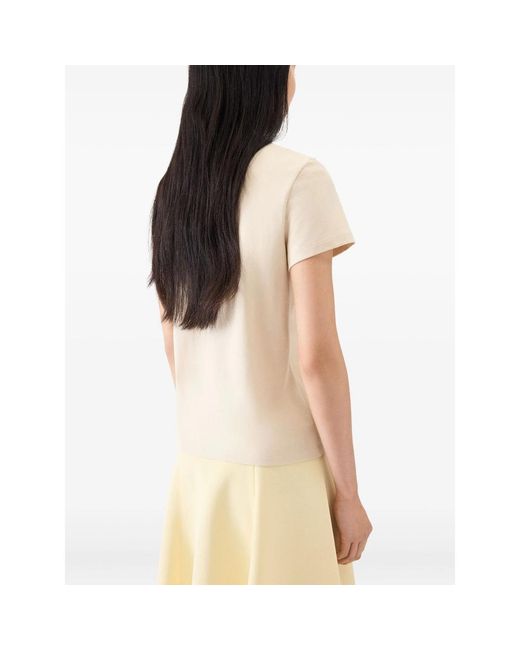 Jacquemus Natural Le T-Shirt Gros Grain Top
